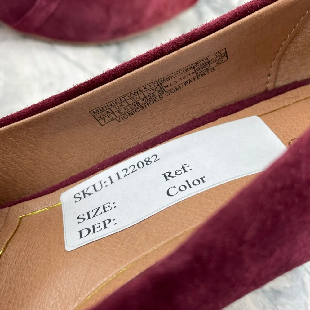 Vionic- Kit Minnie- Kitten Heel Suede Mary Jane Heels- Wine- Size 7.5 - Picture 8 of 13